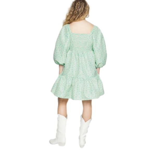 Levi's Women's Dolci Baby Doll Dress Green and White Floral‎ Plus Size XXL NEW!! - Picture 3 of 11